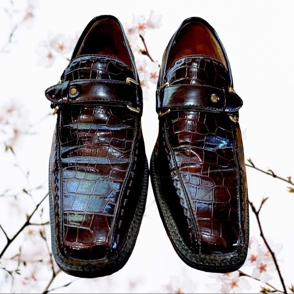 Price reduced to sell! Mens Todd Welsh shoes size 8 Burgundy gator 🐊 print - Picture 1 of 11